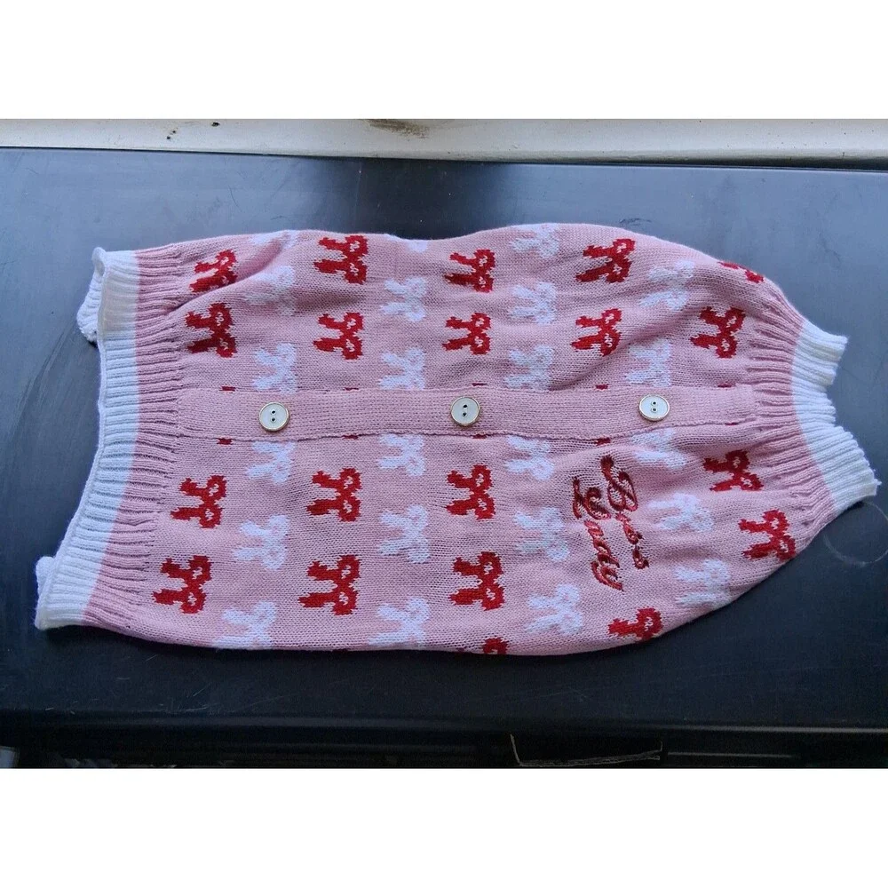 Vibrant Life Pet Sweater for Dogs Pink Boss Lady Bows Medium